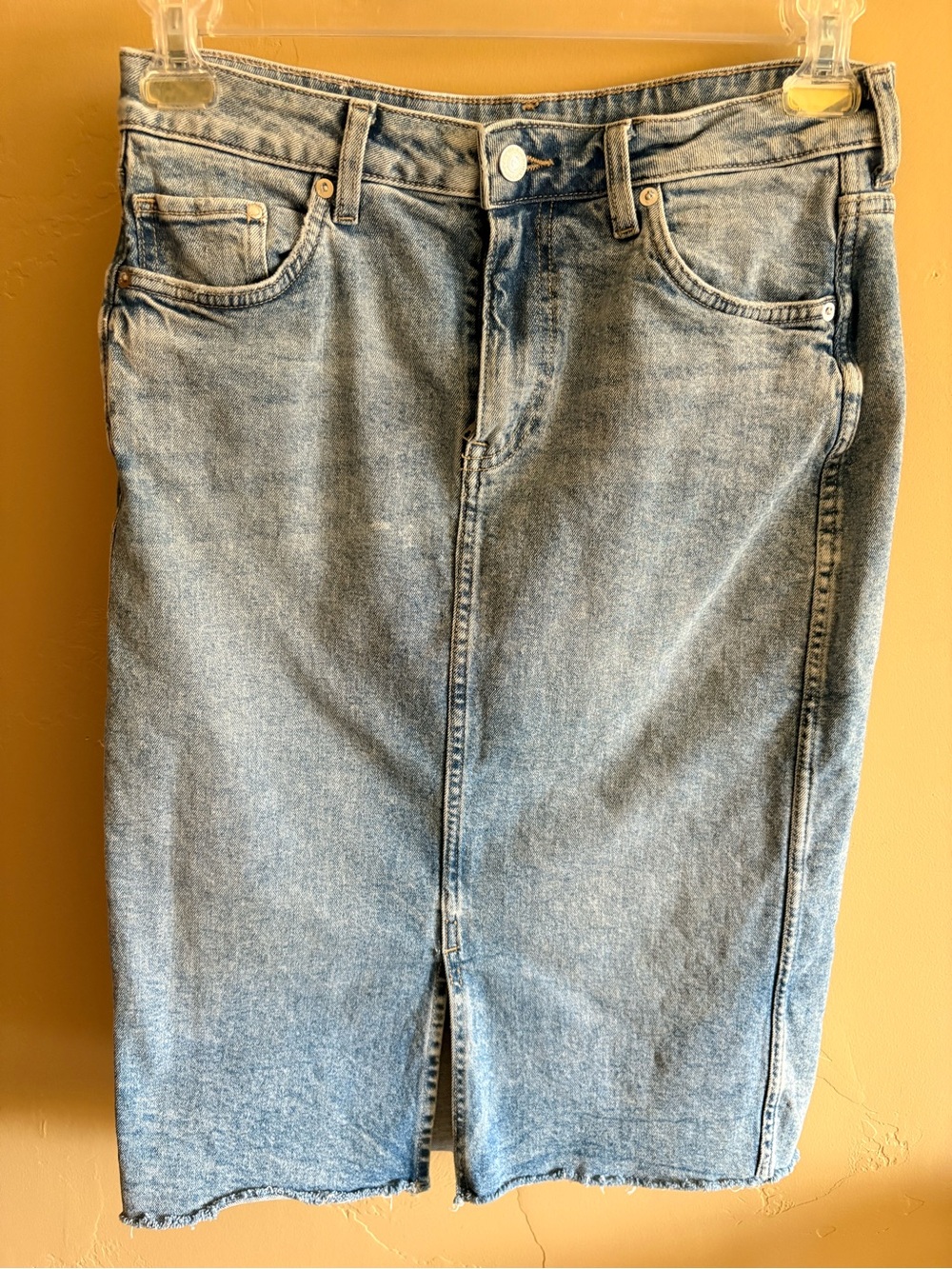 Light Blue Denim Pencil Skirt - Classic Stretch Denim